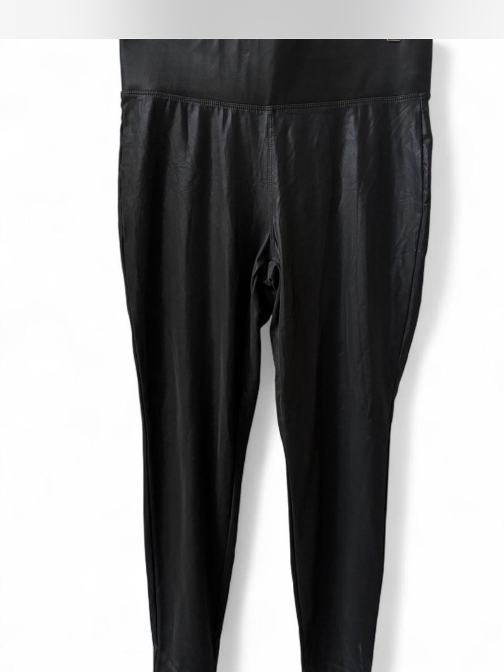 Faux-Leather black liquid Leggings whimsigoth rave biker streetwear minimalist S